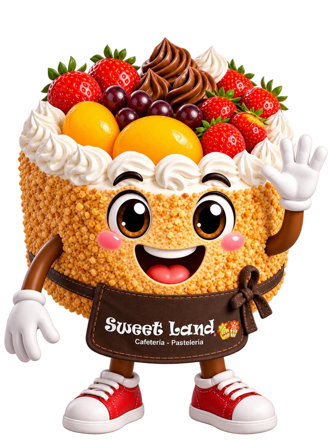 Mascota de Sweet Land saludando